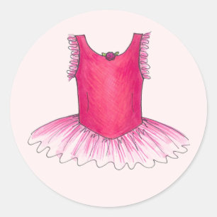 Pink Ballet Dance Ballerina Tutu Stickers