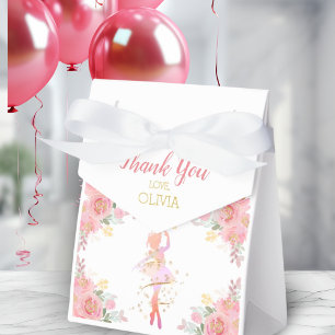 Pink Ballet Dancer Personalised Thank You Favour Box