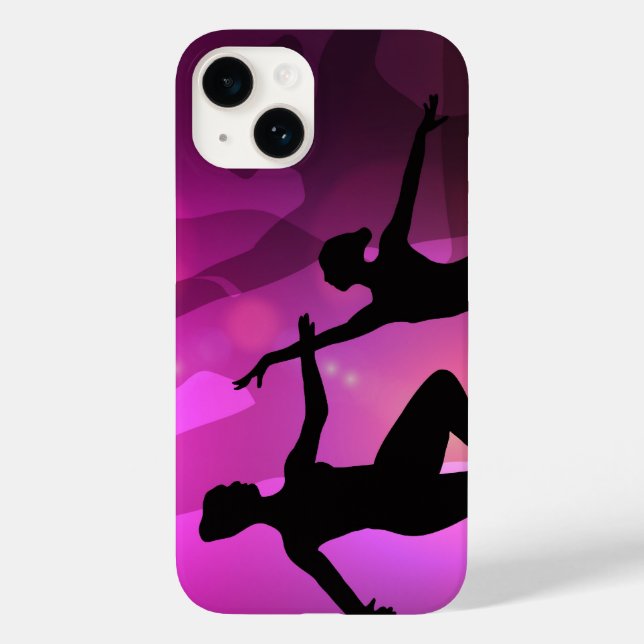Pink Ballet Dancer Silhouette Laptop Sleeve Case-Mate iPhone Case (Back)