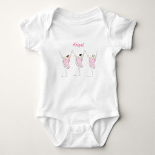 Pink Ballet Dancers Baby Bodysuit