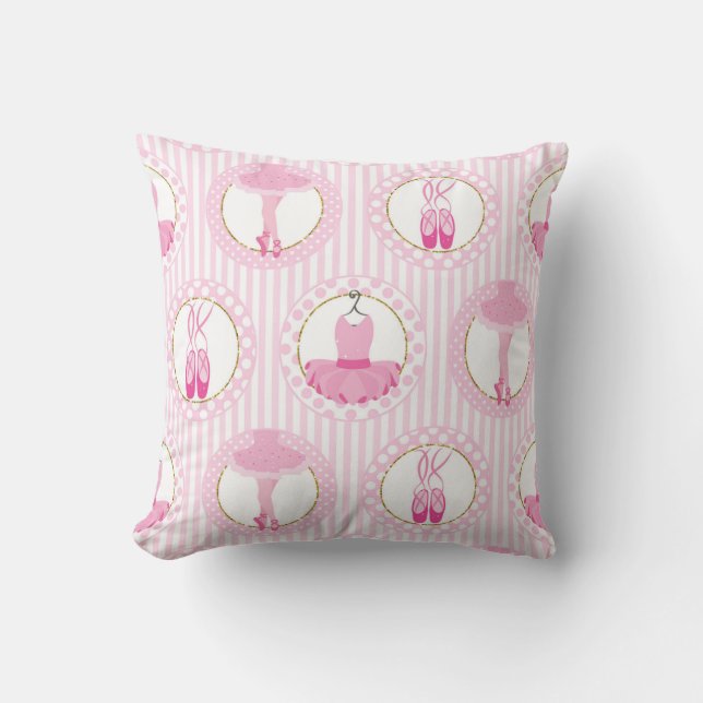 Pink Ballet Dancing - Ballerina Tutu Dancer Cushion (Front)