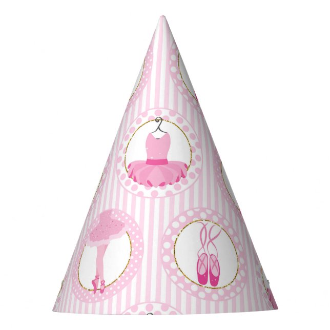Pink Ballet Dancing - Ballerina Tutu Dancer Party Hat (Front)
