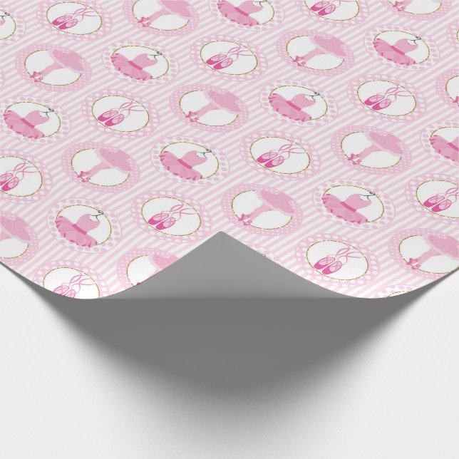Pink Ballet Dancing - Ballerina Tutu Dancer Wrapping Paper (Corner)
