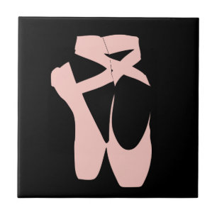 Pink ballet pointe shoes ceramic tile