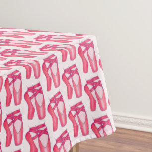 Pink Ballet Pointe Shoes Dance Recital Ballerina Tablecloth