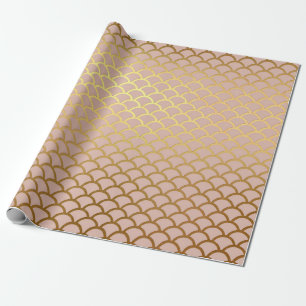 Pink Ballet Salmon Pastel Seashells Waves Wrapping Paper
