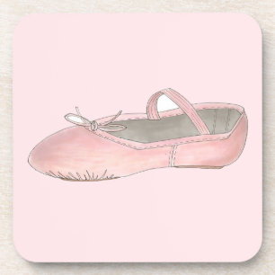 Pink Ballet Shoe Slipper Dance Teacher Ballerina Coaster