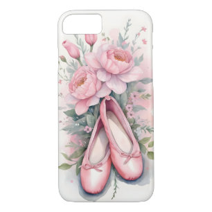 Pink ballet shoes and flowers iPhone 8/7 case