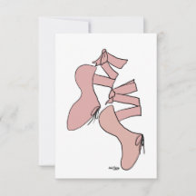 Pink Ballet Shoes Art Invitation