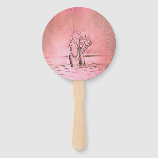 Pink Ballet Shoes Ballerina Hand Fan