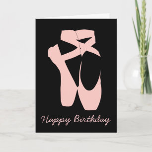 Pink ballet shoes ballet dancer card