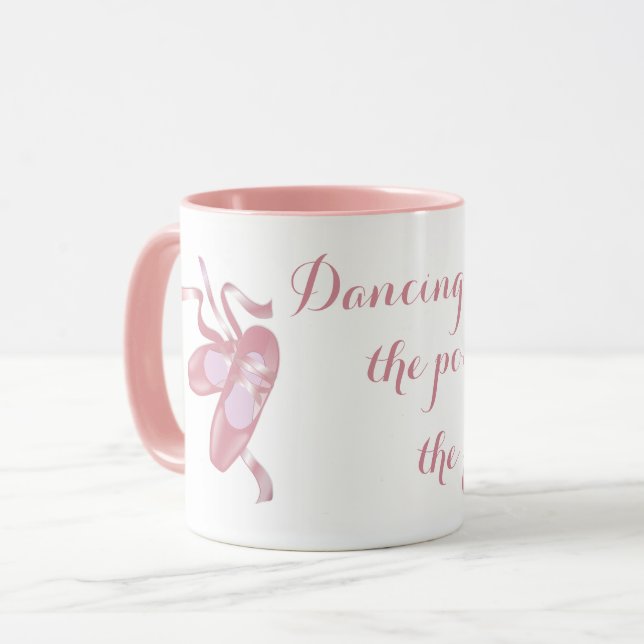 Pink Ballet Shoes, Dancing is Poetry of the Foot Mug (Front Left)