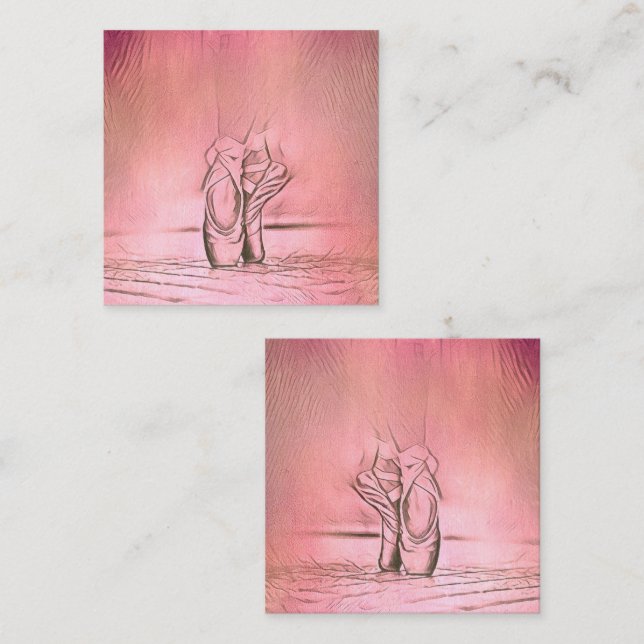 Pink Ballet Shoes Elegant Dancer Enclosure Card (Front/Back)