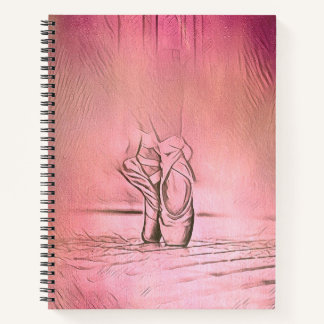 Pink Ballet Shoes on Pointe Notebook