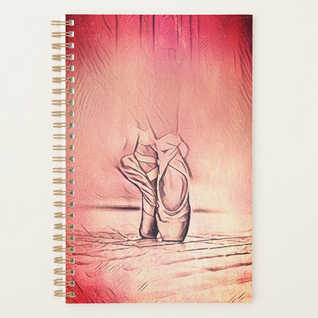 Pink Ballet Shoes on Pointe Planner (Front)
