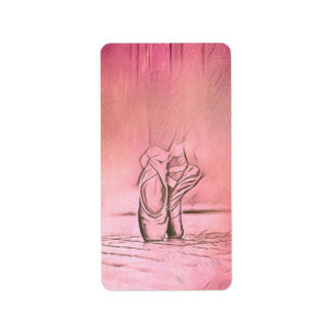 Pink Ballet Shoes Return Address Label