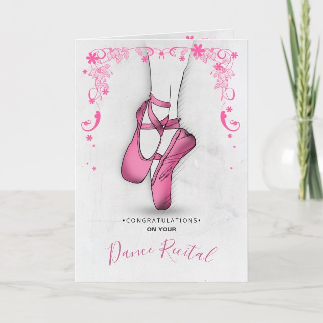 Pink Ballet Slipper Card (Front)
