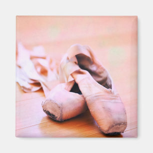 Pink Ballet Slipper Pointe Shoes Dance Template Magnet