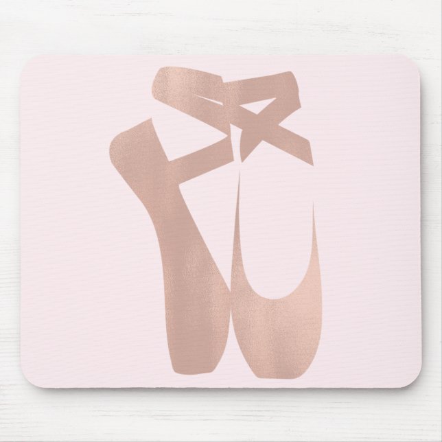 Pink Ballet Slippers Ballerina Rose Personalised Mouse Pad (Front)