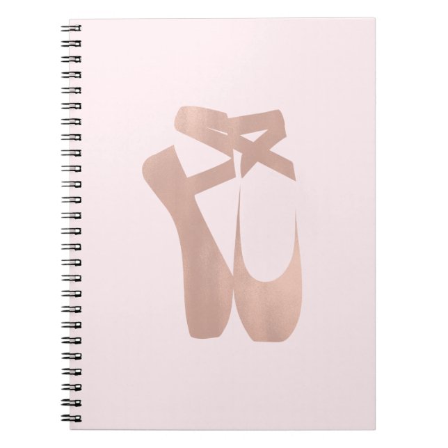 Pink Ballet Slippers Ballerina Rose Personalised Notebook (Front)