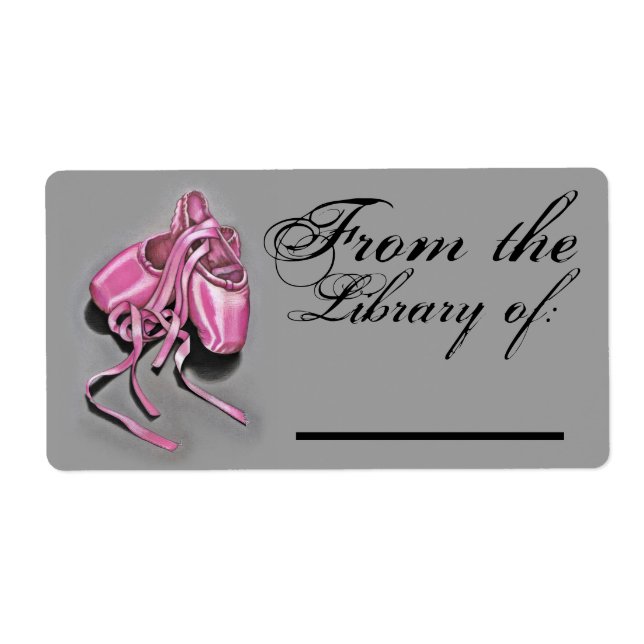 Pink Ballet Slippers Book Label (Front)
