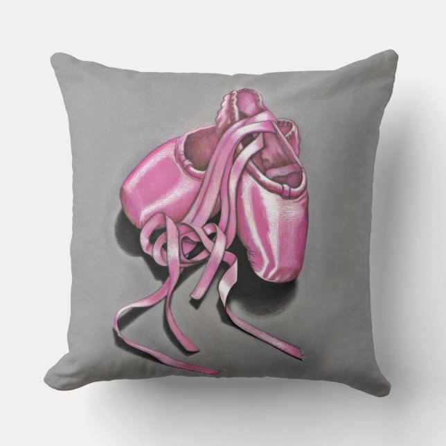 Pink Ballet Slippers Cushion (Front)