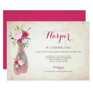 Pink Ballet Slippers Invitation