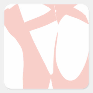 Pink Ballet Slippers Square Sticker