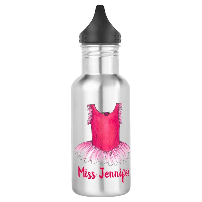 Pink Ballet Tutu Ballerina Dance Recital Costume 532 Ml Water Bottle (Left)