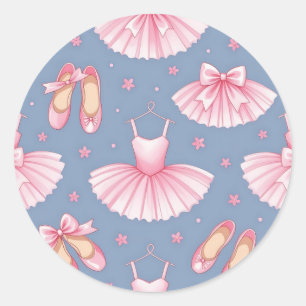 Pink Ballet Tutu Pattern Classic Round Sticker