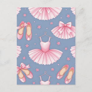 Pink Ballet Tutu Pattern Postcard