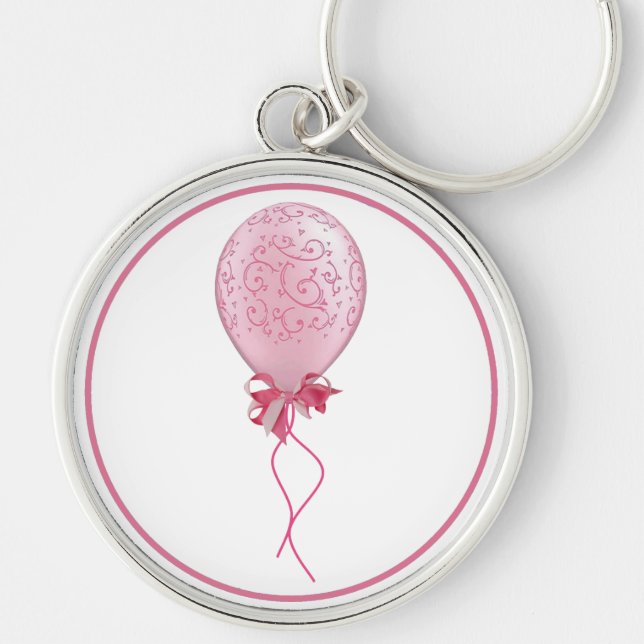 Pink Balloon 2 Key Ring (Front)