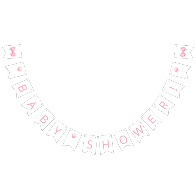 Pink Balloon Baby Shower Bunting (All)