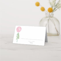 Pink Balloon Baby Shower Place Card