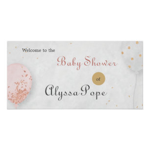 Pink Balloon Baby Shower Poster