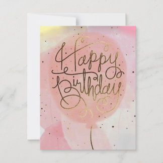 pink balloon birthday card