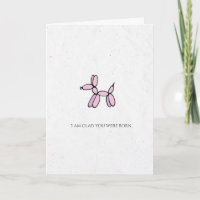 Pink balloon dog Happy Birthday