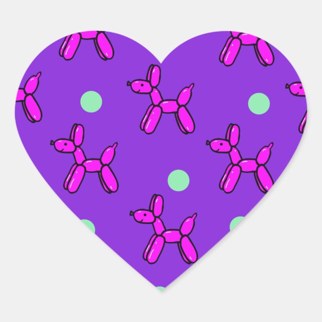 Pink Balloon Dogs Sticker (Front)
