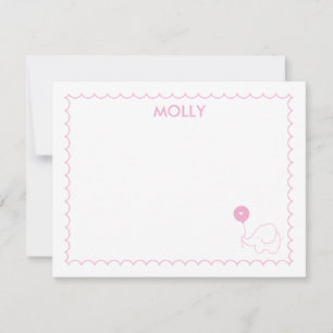 Pink Balloon Flat Note Card