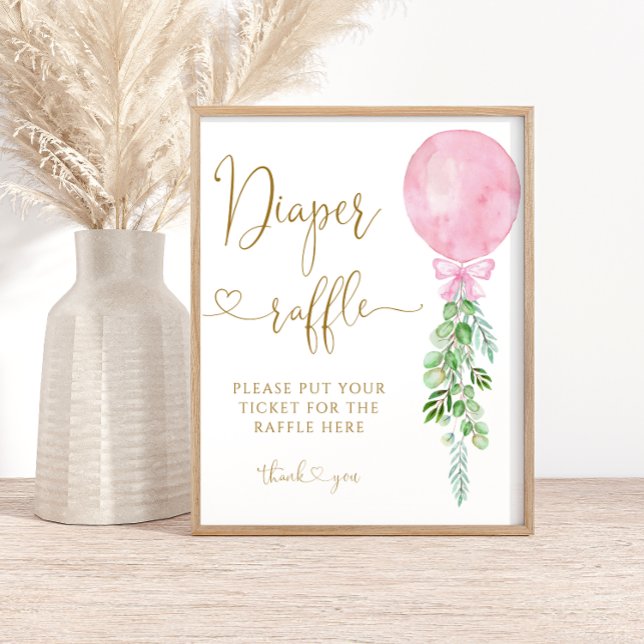 Pink Balloon Girl Diaper Raffle Poster (Creator Uploaded)