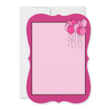 Pink balloon invite