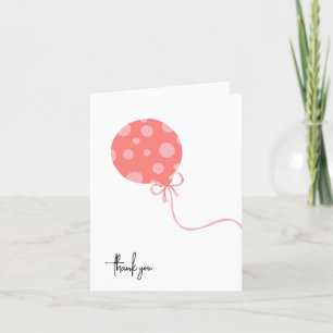 Pink Balloon New Baby Thank You Card