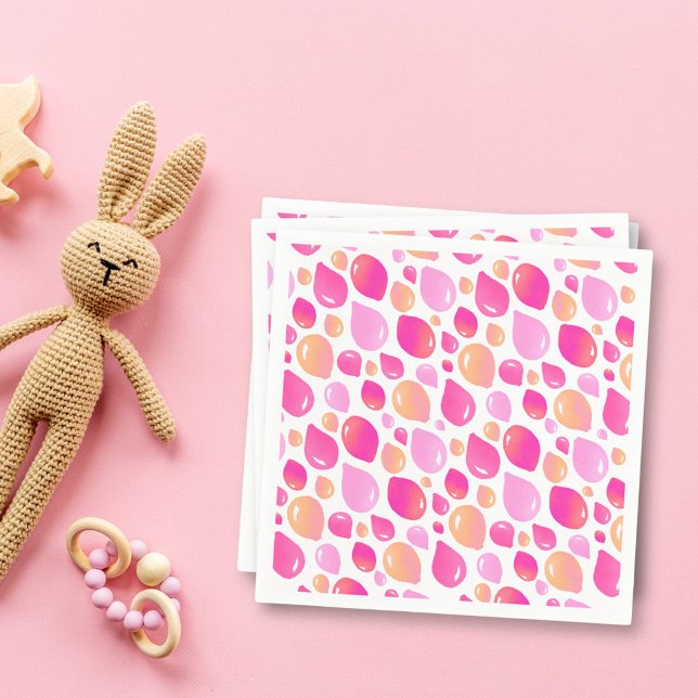 Pink Balloon Pattern Baby Girl Baby Shower Napkin (Creator Uploaded)