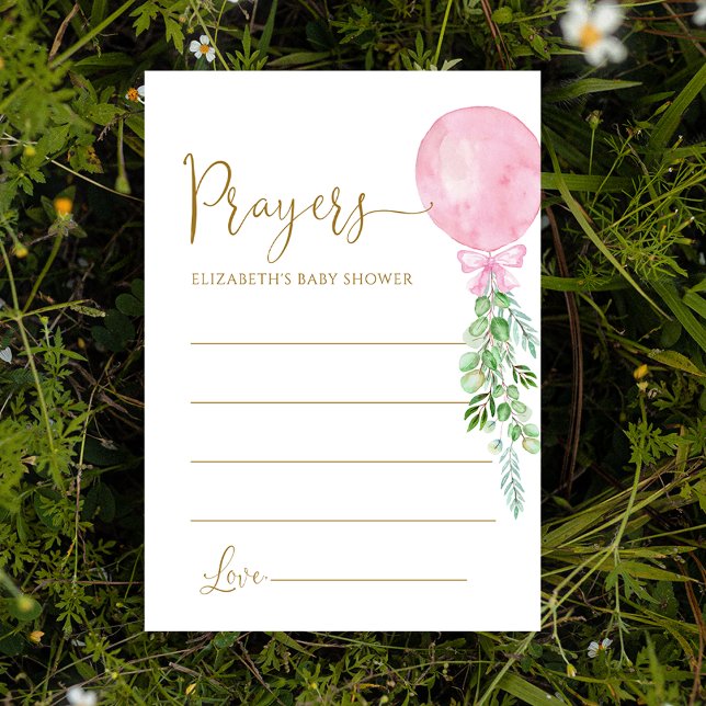 Pink Balloon Prayers For Baby Enclosure Card (Creator Uploaded)