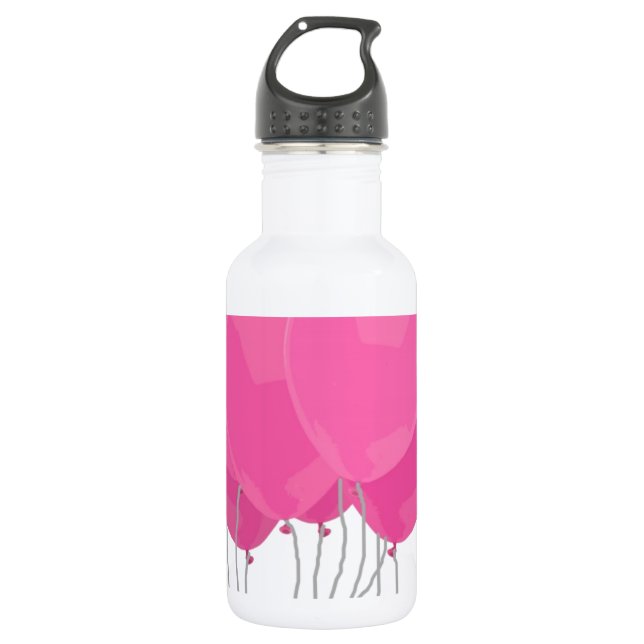 Pink Balloons 532 Ml Water Bottle (Front)