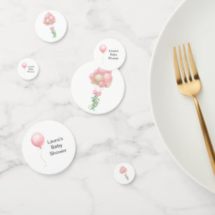Pink Balloons Baby Shower Confetti