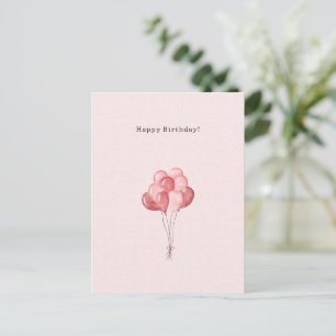 Pink Balloons Celebration Happy Birthday Card