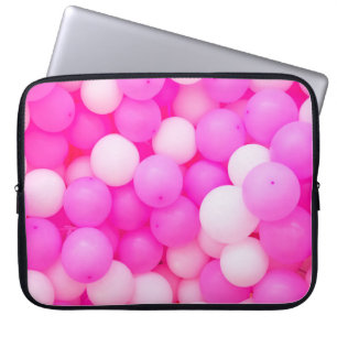 Pink Balloons Festive Background Design. Laptop Sleeve