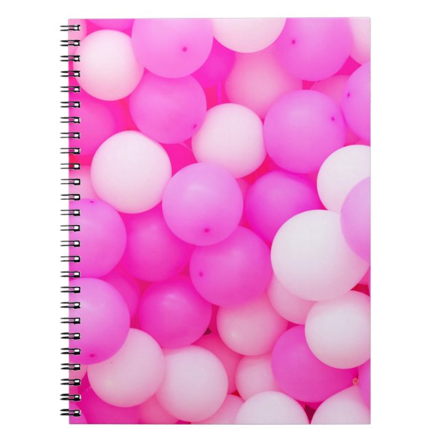 Pink Balloons Festive Background Design. Notebook (Front)
