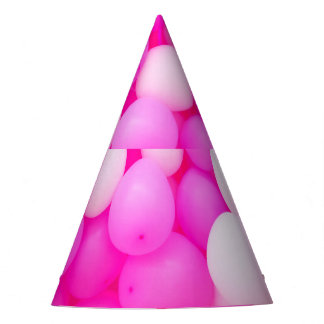 Pink Balloons Festive Background Design. Party Hat